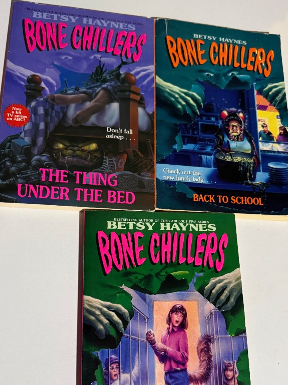 Bone Chillers Betsy Haynes 3 Book Lot Vintage 90s Horror Spooky Monster